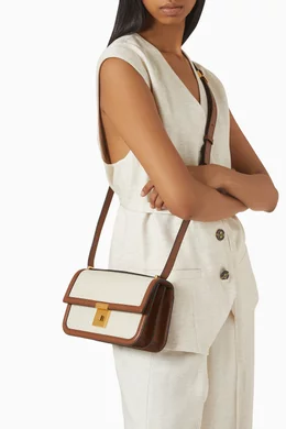 デメリエーThe Paris Crossbody canvas bag The Paris Crossbody | Dark Sand Smooth | DeMellier