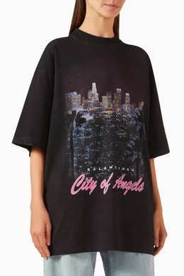 BALENCIAGA CITY OF ANGELS ノースリーブ Tシャツ Men's City Of Angels Sleeveless T-shirt in Black Faded