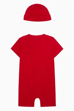 Buy adidas Red Logo Romper Beanie Gift Set For Baby Boys Online