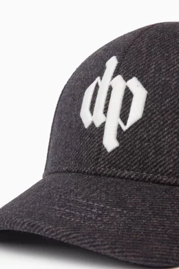 Buy Dark Park Grey Logo Embroidered Baseball Cap in Cotton For