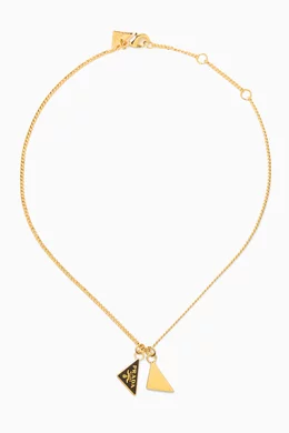 ナ*セ様 プラダ　triangle-logo necklace ネックレス　PR Buy Prada Metallic Triangle Logo Necklace in Enamelled Metal For