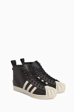 Buy adidas Black Superstar Boot Luxe Sneakers in Leather For Men Online |  Ounass UAE