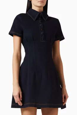 knee length dresses for ladies Collared Mini Dress
