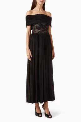 knee length dresses for ladies ZIMMERMANN BLACK POLKA DOT TIERED DRESS main image 0