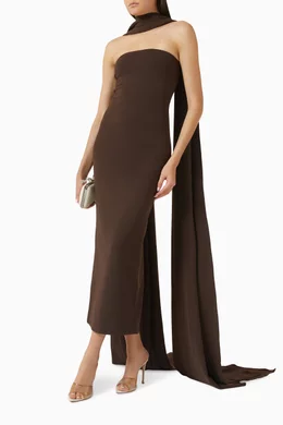 solace london burgundy dress The Arden Maxi Dress in Red main image 1
