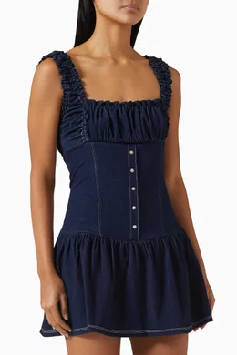 denim corset dress fenty – weartherunway Bournemouth theres just something so Blue Denim Tailored Bubble Size:17 x 34