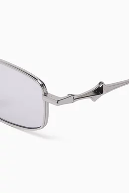 Buy Gentle Monster Grey Saga 02(V) Square Sunglasses in Metal For
