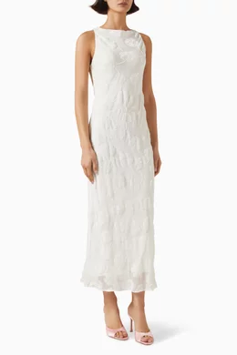 Buy Realisation Par White Carla Floral Dress in Silk Blend For Women Online  | Ounass UAE
