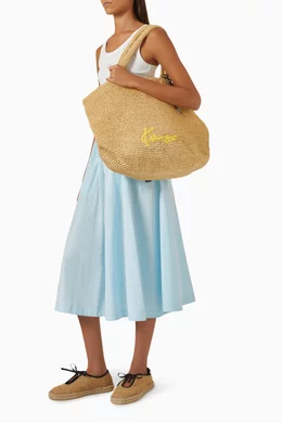Buy KENZO Neutral Large Basket Bag in Raffia For Women Online