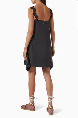 Buy Stella McCartney Black Lace-trim Mini Dress in Jersey For Women Online  | Ounass UAE