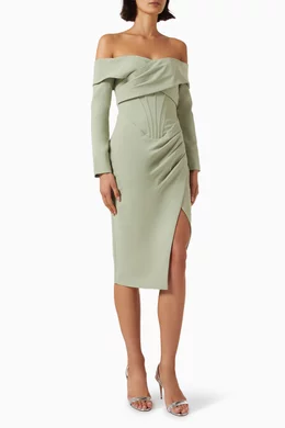 Buy Lavish Alice Green Delphine Midi Dress For Women Online | Ounass UAE