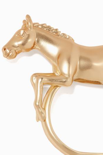 hover state of Gold Plated Horse Napkin Rings Set of Four