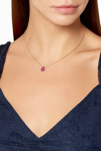 hover state of Rose-Gold & Rhodolite Small Serpent Bohème Necklace