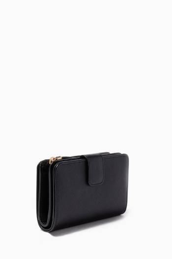 hover state of Black Saffiano-Leather Zip-Around Wallet
