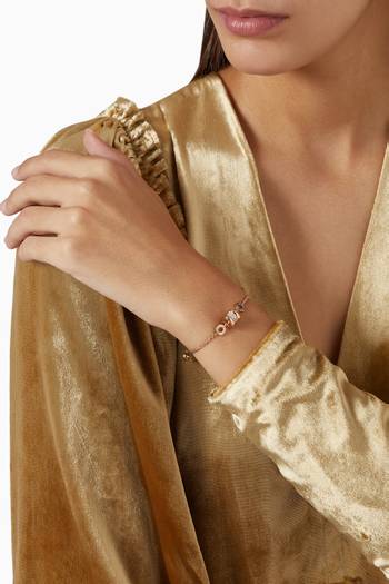 hover state of B.zero1 Diamond Pavé Soft Bracelet in 18kt Rose Gold