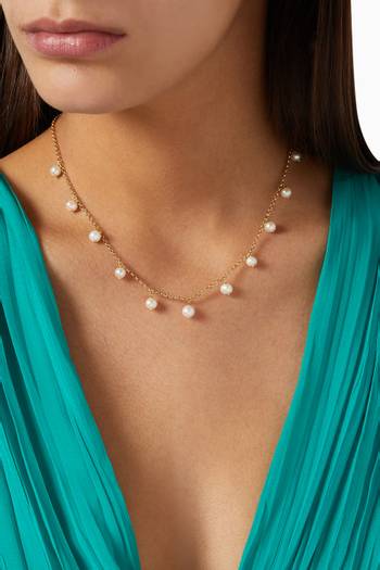 hover state of Luna Pearl Necklace in 18kt Gold