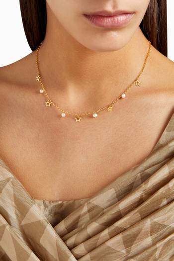 hover state of Najma Charm Necklace in 18kt Gold