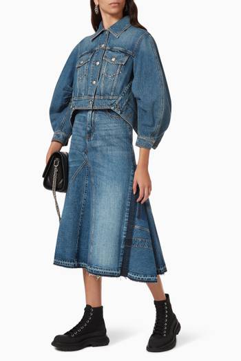 hover state of Cocoon Sleeve Jacket in Denim