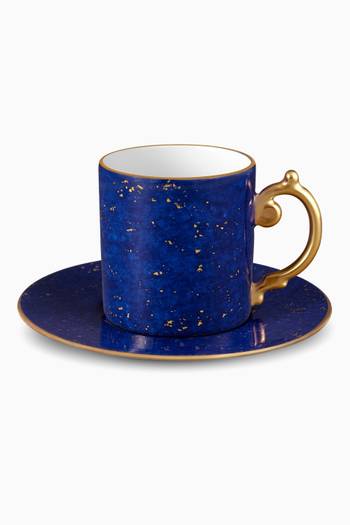hover state of Lapis Espresso Cup & Saucer in Porcelain, Set of 6