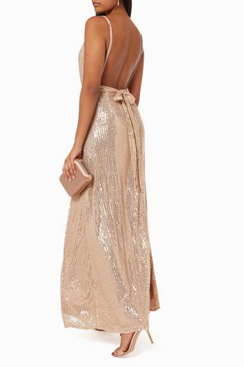 hover state of Ronnie Wrap Dress in Sequin   
