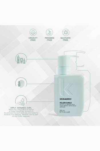 hover state of KILLER.CURLS – Anti-frizz Curl Defining Hair Cream for Medium to Coarse, Curly or Wavy Hair, 200ml