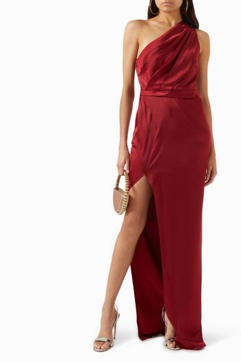 hover state of Wenona One-shoulder Gown in Satin