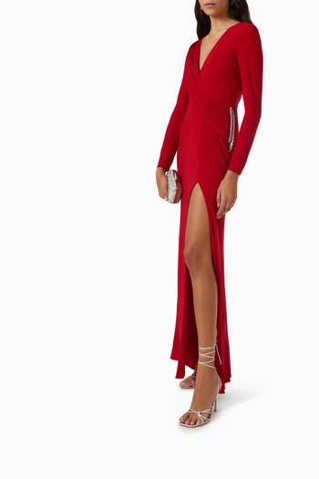 hover state of Ruched Jersey Gown