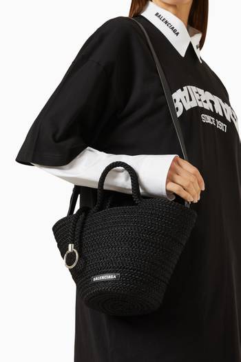 hover state of Small Ibiza Basket Tote Bag in Cord