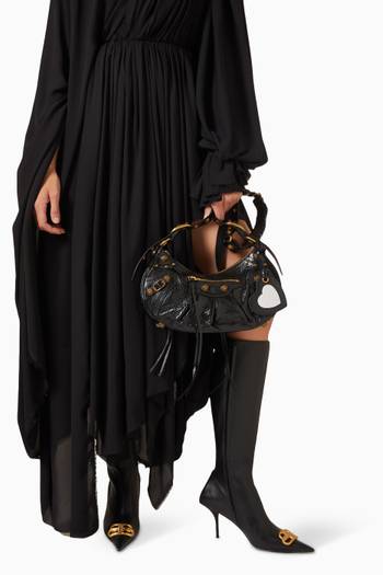 hover state of Le Cagole Small Shoulder Bag in Arena Lambskin 