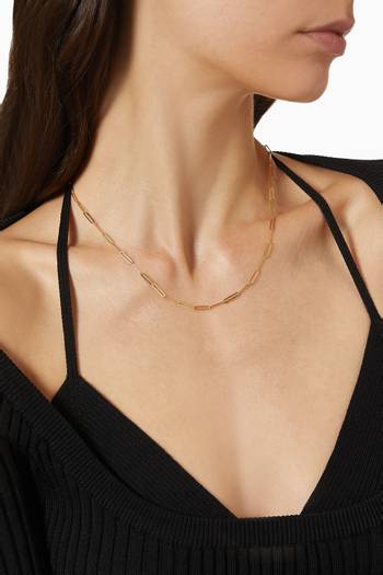 hover state of Aida Paperclip Necklace in 18kt Yellow Gold