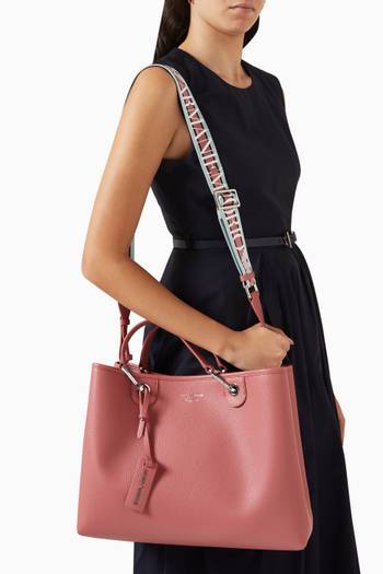 hover state of Medium Logo-embossed Tote Bag in Faux Leather