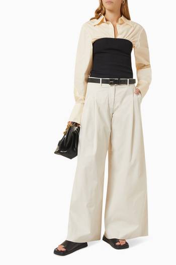 hover state of Joan Low-rise Wide-leg Pants in Cotton