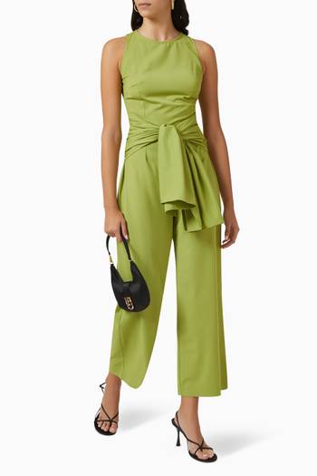 hover state of Tie-waist Jumpsuit in Crepe