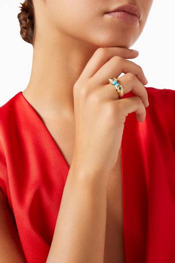hover state of Renaissance®  Turquoise Ring in 18kt Gold