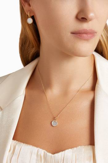 hover state of Petite DY Elements® Diamonds & Mother of Pearl Necklace in 18kt Gold