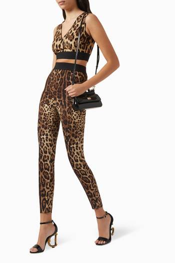 hover state of Leopard-print Leggings in Charmeuse