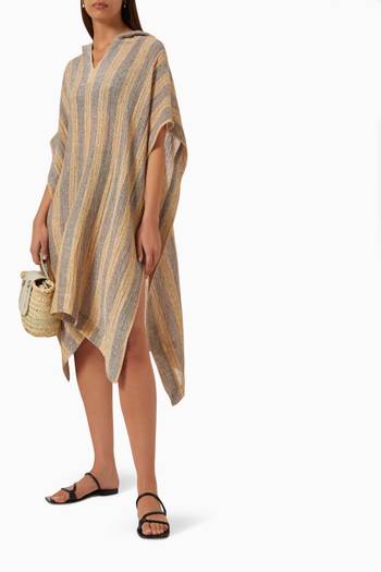hover state of Beach Long Poncho in Organic Gauze