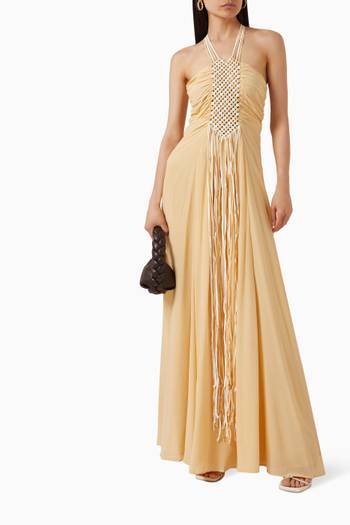 hover state of Halter-neck Maxi Dress in Silk