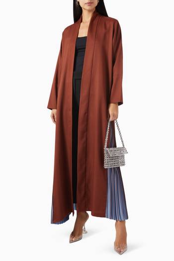 hover state of Contrast Pleated Abaya