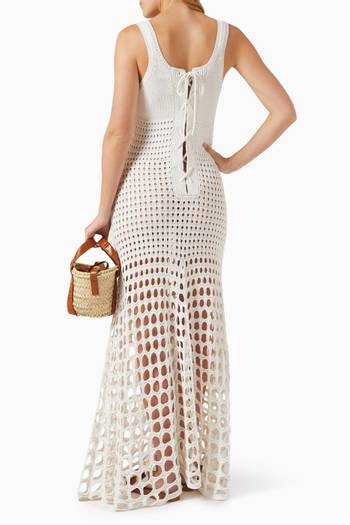 hover state of Flared Mesh Maxi Tank Dress in Silk