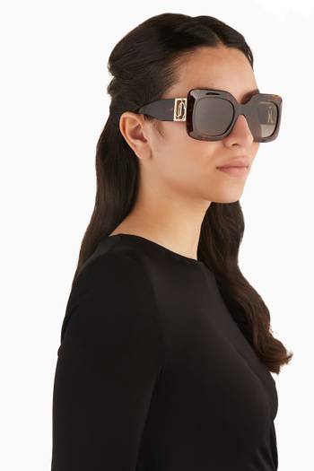 hover state of Gaya Oversized Sunglasses in Acetate & Metal