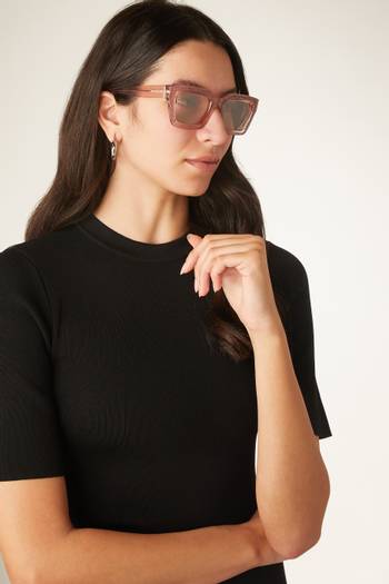 hover state of Megs Rectangular Frame Sunglasses in Acetate