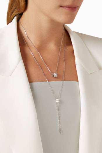 hover state of Quatre White Edition Diamond Large Pendant Necklace in 18kt White Gold