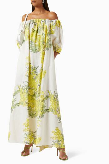 hover state of Zaza Printed Maxi Dress in Linen