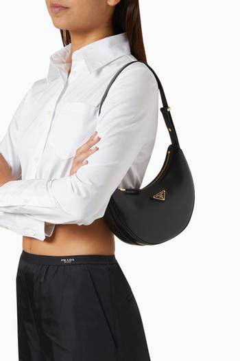 hover state of Curved Shoulder Bag in Nappa Leather