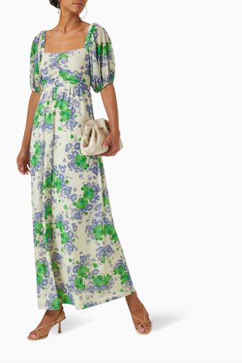 hover state of Floral-print Maxi Dress in Mesh