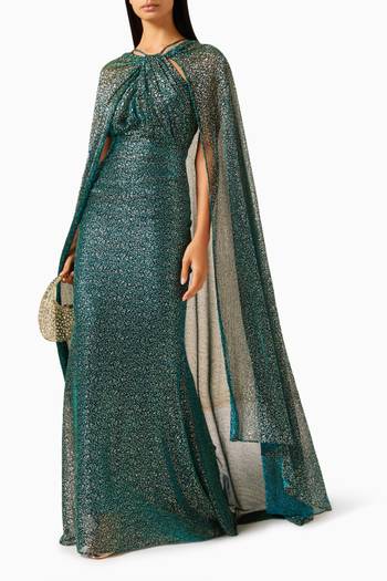 hover state of Embellished Cape Gown
