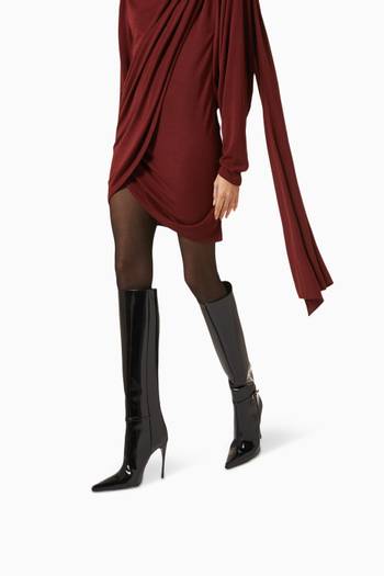 hover state of Vendome 110 Knee Boots in Glazed-leather