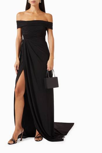 hover state of Diamanté Wrap Maxi Dress in Jersey