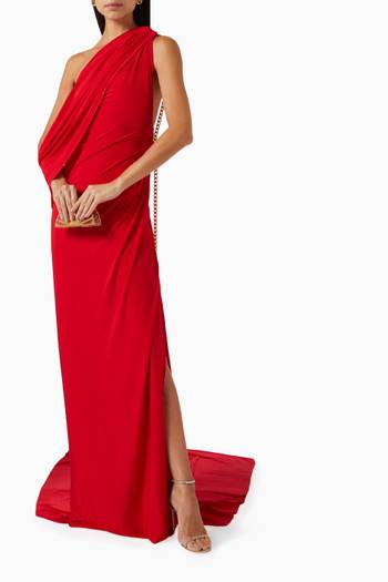 hover state of Draped Chain Gown in Jersey